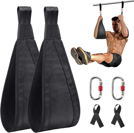 DASKING Hangende buikbanden, 1 paar dikke gewatteerde arm buikbanden met 2 karabijnhaken voor pullup bar core krachttrainingssystemen thuis gym trainingsapparatuur