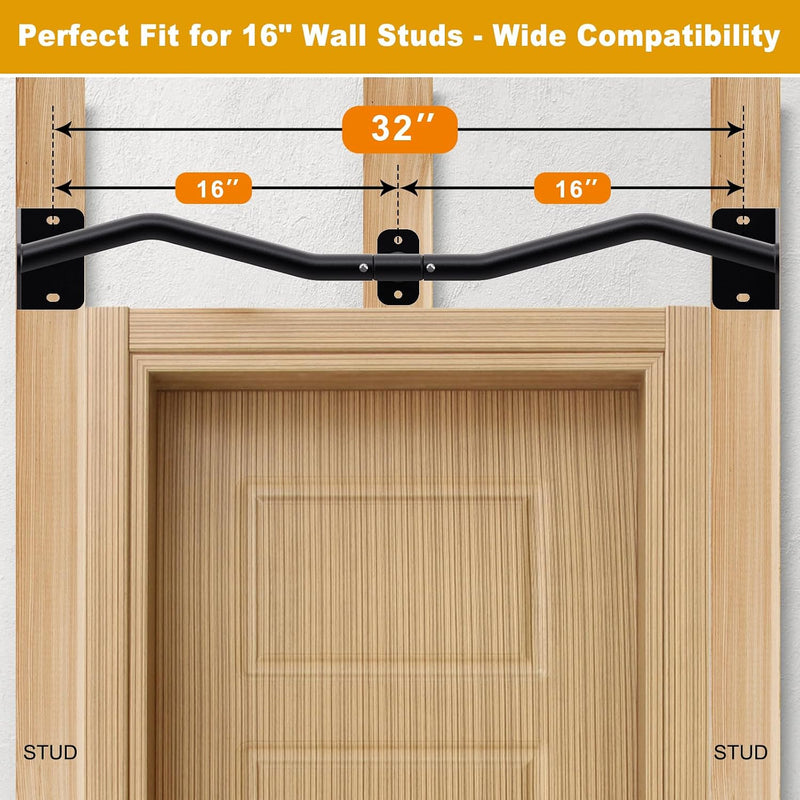 Laad afbeelding in Galerijviewer, Wandgemonteerde optrekstang 81 cm met meerdere gripposities tot 200 kg – pull-up bar – krachttraining
