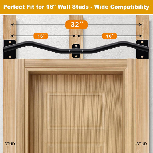 Wandgemonteerde optrekstang 81 cm met meerdere gripposities tot 200 kg – pull-up bar – krachttraining