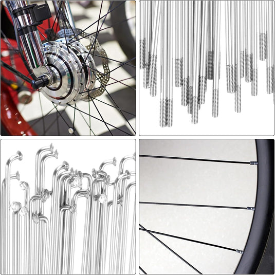 Fietsspaken 36 stuks 14G 170 x 2 mm van roestvrij staal met messing nippels – J-bend spaken – fietsonderdelen