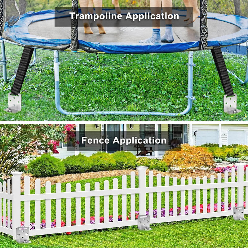 Laden Sie das Bild in Galerie -Viewer, Grondankers 6 stuks 60 cm heavy duty met L-beugels en booradapter – trampoline ankers – stormankers
