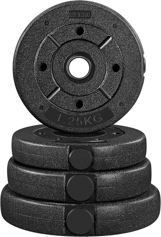 Yaheetech set korte halters, 30 kg, handhalterset inclusief halterschijven, halterstangen, varianten met stersluiting, 25 mm