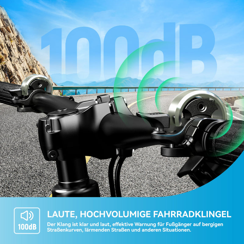 Load image into Gallery viewer, Fietsklingel voor stuur 19-25,4 mm luid en waterbestendig blauw – fietsbel – fietsklingel
