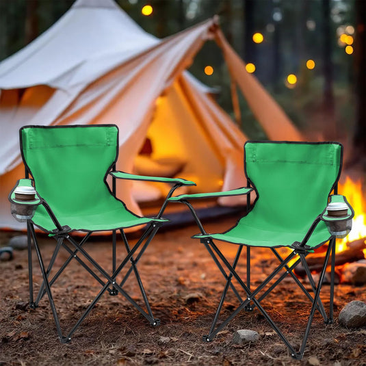 Campingstoelen Opvouwbaar 2 Stuks met Bekerhouder tot 100 kg – Vouwstoel – Kampeerstoel