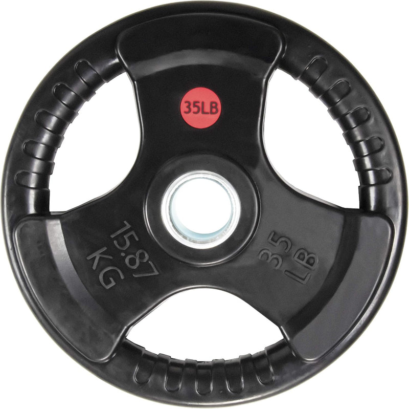 Laad afbeelding in Galerijviewer, BalanceFrom Rubber Coated Cast Iron Plate Weight Plate for Strength Training and Weightlifting, Olympic or Standard

