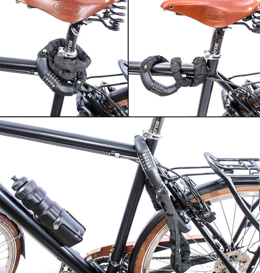 Fietskettingslot 90 cm met 5-cijferige code zwart