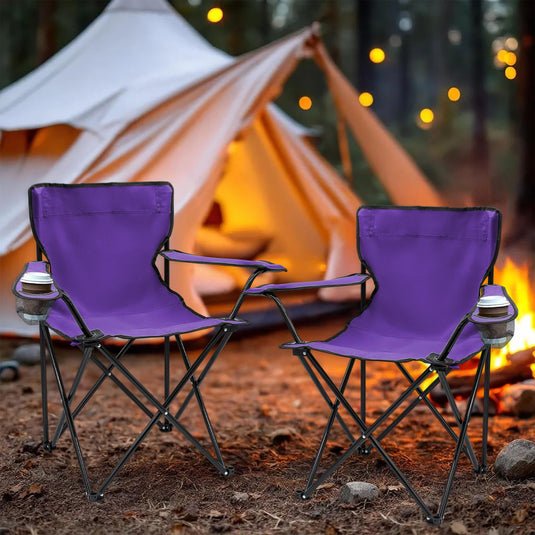 Campingstoelen Opvouwbaar 2 Stuks met Bekerhouder tot 100 kg – Vouwstoel – Kampeerstoel