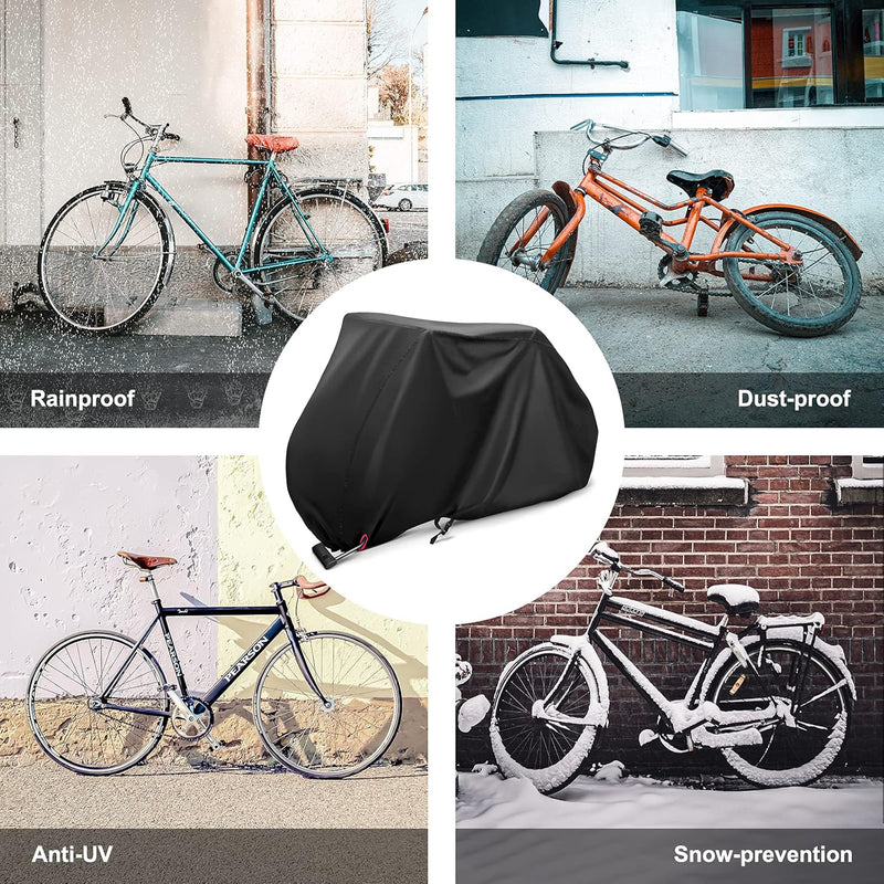 Load image into Gallery viewer, Waterdichte fietshoes,210D Oxford stof waterdichte fietshoezen voor 2 fietsen met slot-gaten opbergtas Winddichte gesp voor buiten Mountainbike Racefiets
