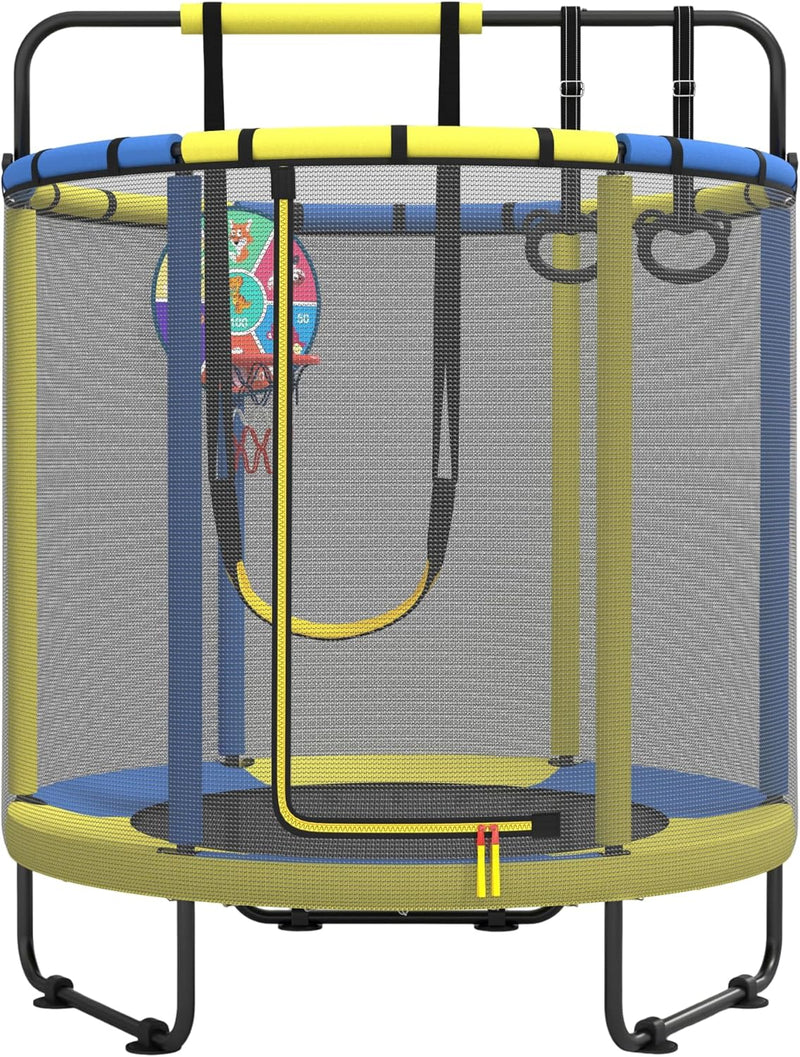 Chargez l'image dans la visionneuse de la galerie, Kindertrampoline 160 cm met basketbalmand schommel en ringen – trampoline – speeltoestel
