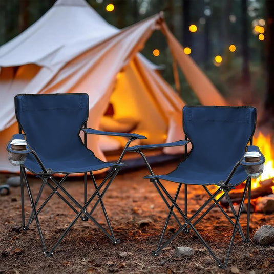 Campingstoelen Opvouwbaar 2 Stuks met Bekerhouder tot 100 kg – Vouwstoel – Kampeerstoel