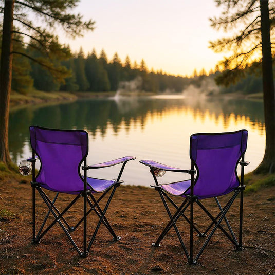 Campingstoelen Opvouwbaar 2 Stuks met Bekerhouder tot 100 kg – Vouwstoel – Kampeerstoel