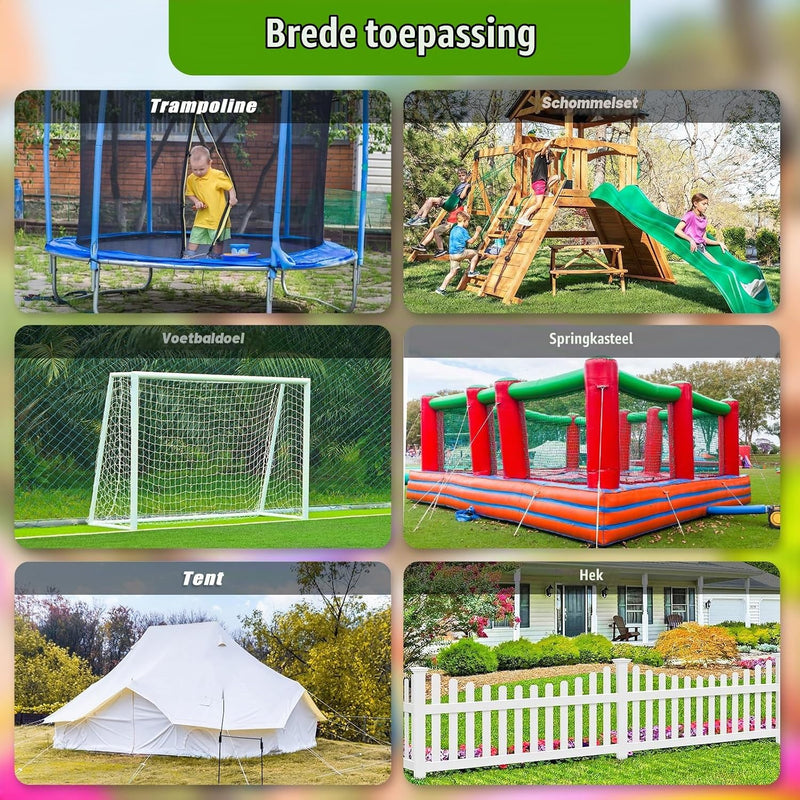 Laden Sie das Bild in Galerie -Viewer, Grondankers 6 stuks 60 cm heavy duty met L-beugels en booradapter – trampoline ankers – stormankers

