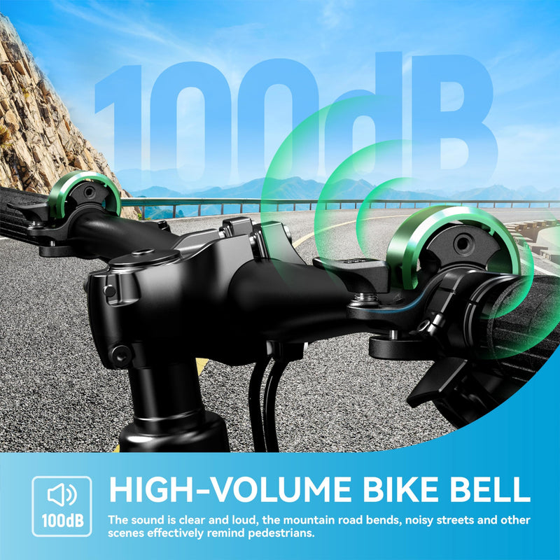 Load image into Gallery viewer, Fietsklingel voor stuur 19-25,4 mm luid en waterbestendig blauw – fietsbel – fietsklingel
