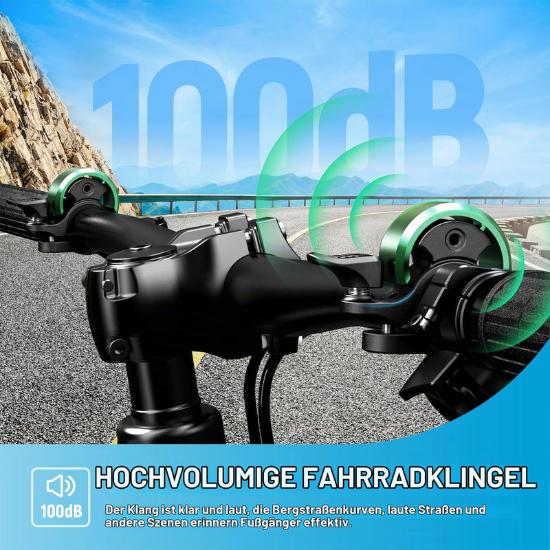 Load image into Gallery viewer, Fietsklingel voor stuur 19-25,4 mm luid en waterbestendig blauw – fietsbel – fietsklingel
