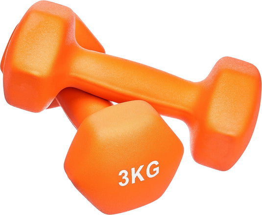 Neopreen halterset met zeshoekige antislip dumbbells in verschillende gewichten – handgewichten – krachttraining