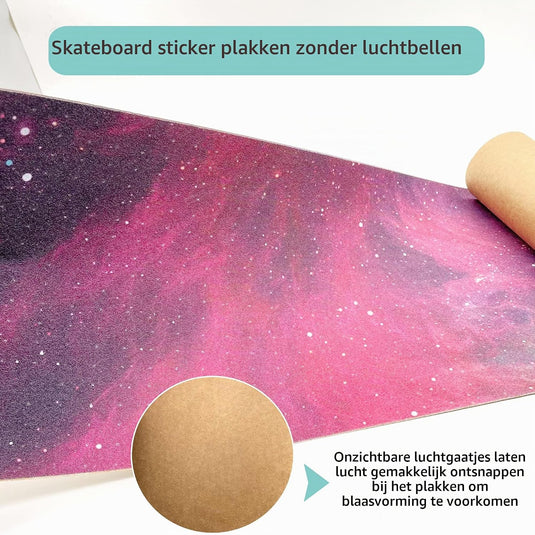 Skateboard griptape 84 x 23 cm waterdicht en luchtbelvrij – antislip longboard grip tape