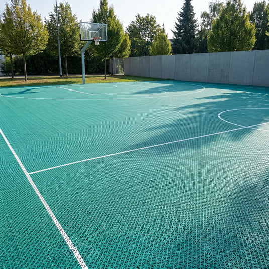 Puzzelmat sportvloer 24 stuks – 30,5 x 30,5 cm – TPE vloerbescherming voor fitness, speelruimte en buiten – grijs