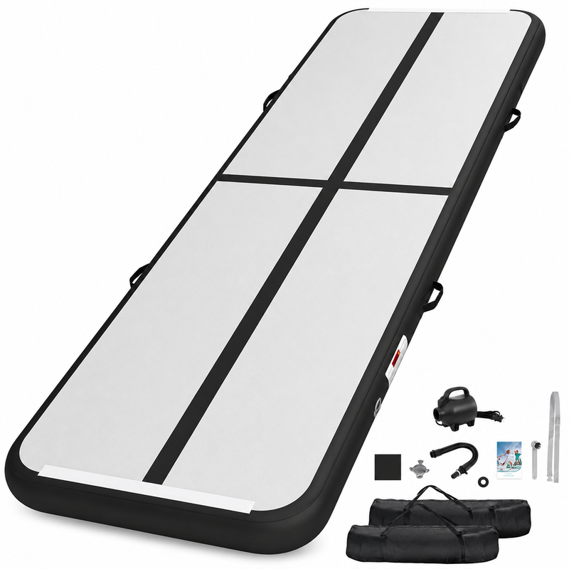 Chargez l'image dans la visionneuse de la galerie, Opblaasbare turnmat 3 m met air roller – 10 cm dik – gymnastiekmat met elektrische pomp voor tumbling en cheerleading
