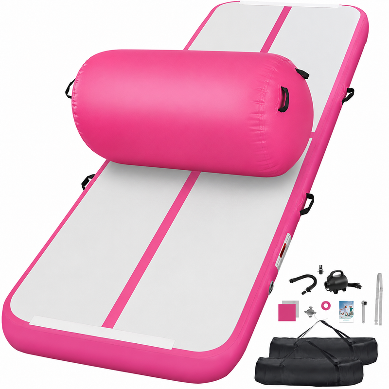 Chargez l'image dans la visionneuse de la galerie, Opblaasbare turnmat 3 m met air roller – 10 cm dik – gymnastiekmat met elektrische pomp voor tumbling en cheerleading
