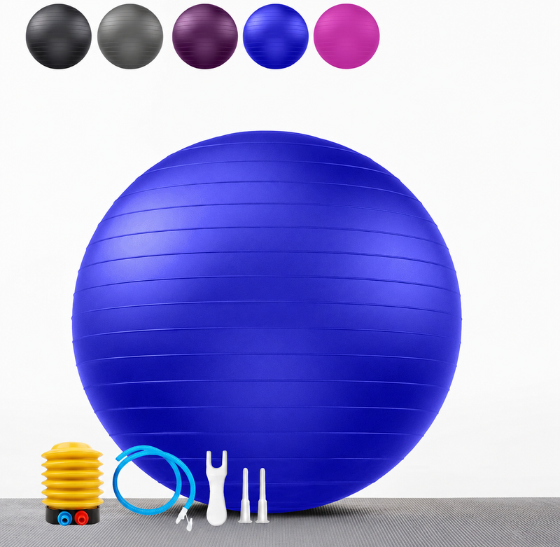 Chargez l'image dans la visionneuse de la galerie, Gymnastiekbal met voetpomp – anti-burst zitbal – yoga – balanstraining – fitness
