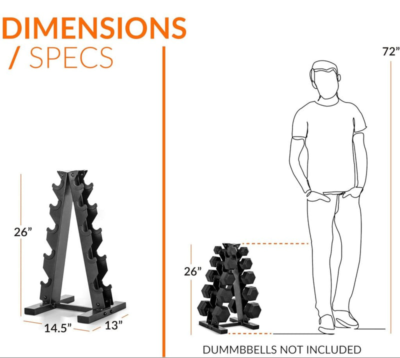 Laad afbeelding in Galerijviewer, A-frame halterrek zwart voor 5 paar dumbbells - happygetfit.com
