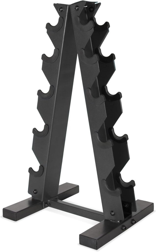 Laad afbeelding in Galerijviewer, A-frame halterrek zwart voor 5 paar dumbbells - happygetfit.com
