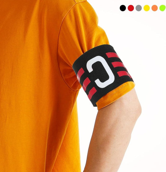 Aanvoerdersband verstelbaar zwart-rozerood – elastische captain armband – voetbal accessoires - happygetfit.com