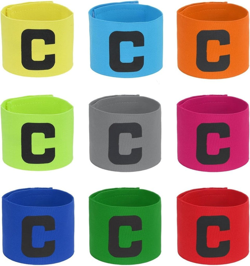 Załaduj obraz do przeglądarki galerii, Aanvoerdersbanden 9 stuks verstelbaar 33 x 7 cm in 9 kleuren – captain armbanden – voetbal accessoires - happygetfit.com
