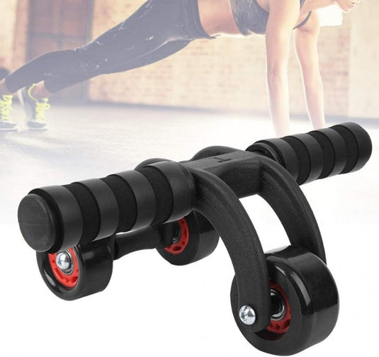 Ab roller met 3 wielen en kniemat tot 100 kg – buikspiertrainer – ab wheel - happygetfit.com