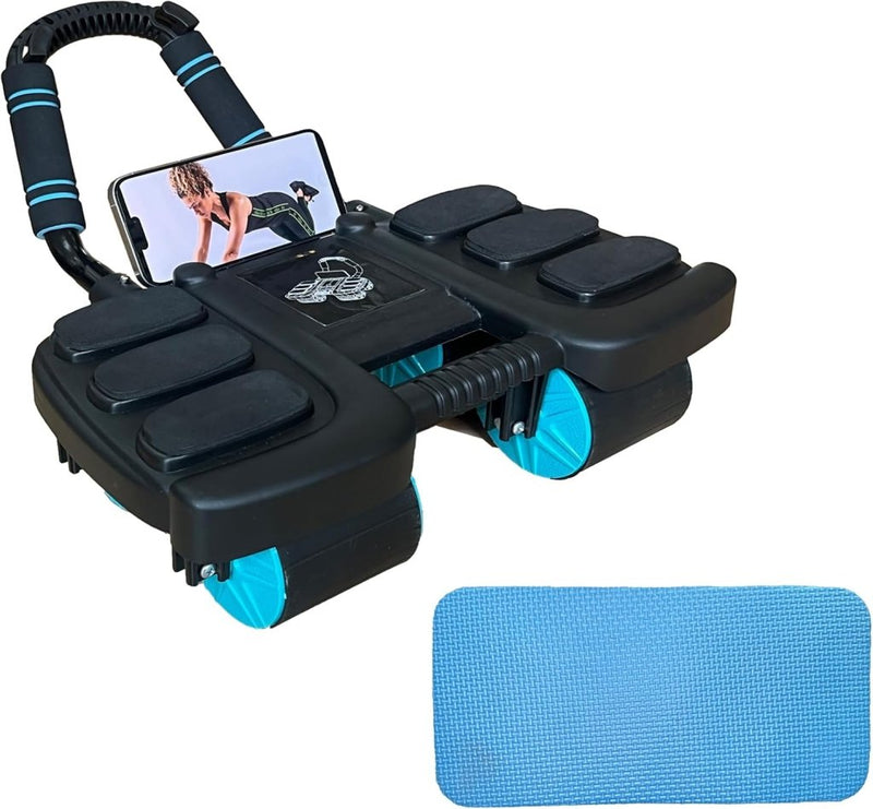 Załaduj obraz do przeglądarki galerii, Ab roller met automatische rebound 4 wielen en elleboogsteun – buikspiertrainer – ab wheel - happygetfit.com
