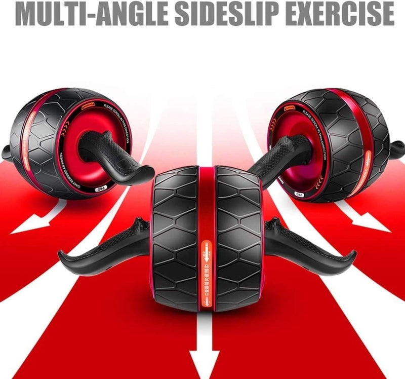 Laad afbeelding in Galerijviewer, Ab roller met automatische rebound en slimme rem tot 136 kg rood – buikspiertrainer – ab wheel - happygetfit.com
