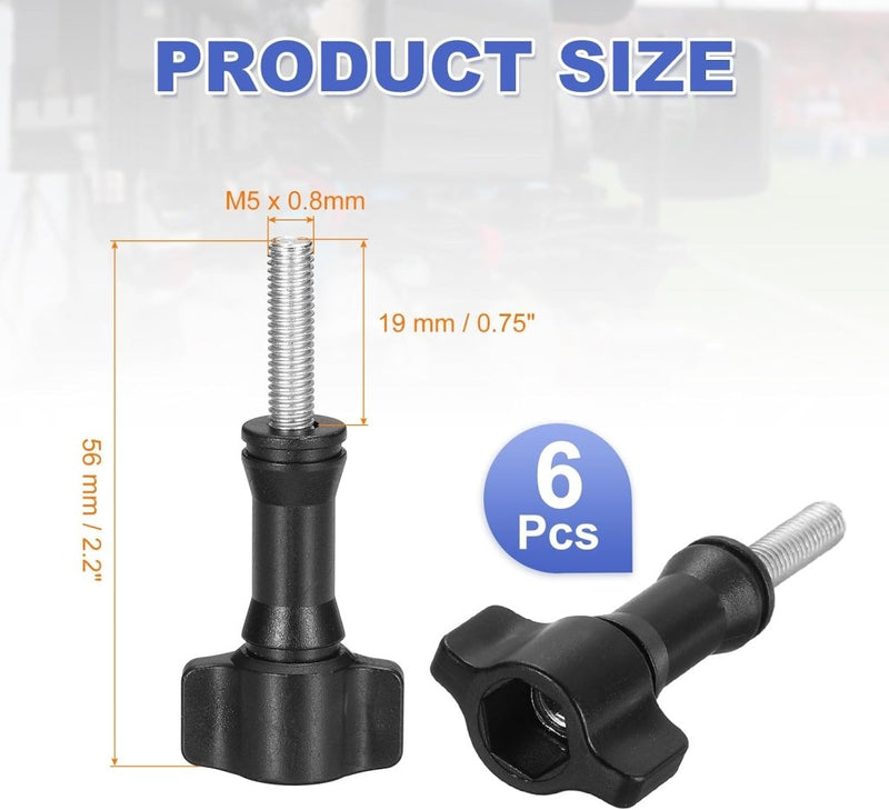 Laad afbeelding in Galerijviewer, Actiecamera duimschroeven 6 stuks M5 x 0,8 mm zwart – bevestigingsschroeven – actioncam accessoires - happygetfit.com
