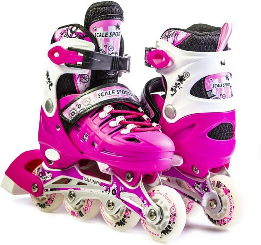 Adjustuble Rolschaatsen met oplichtende wielen voor kinderen en volwassenen - Kids Inline Roller laarzen met opbergtas voor peuters, rolschaatsen voor meisjes, jongens, professionals en - happygetfit.com