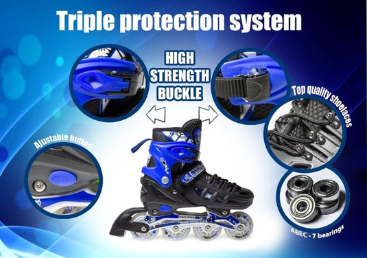 Adjustuble Rolschaatsen met oplichtende wielen voor kinderen en volwassenen - Kids Inline Roller laarzen met opbergtas voor peuters, rolschaatsen voor meisjes, jongens, professionals en - happygetfit.com