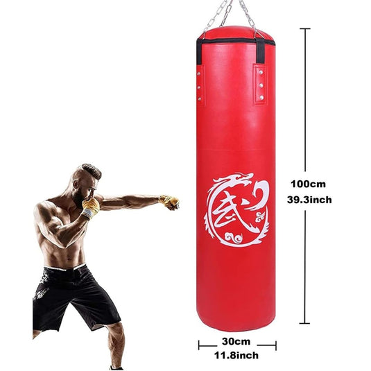 Adult Heavy Duty Boxing Bags - Tear Free PU Leather Boxing Hanging Bag with Metal Set for Men Women Muay Thai MMA Taekwondo Home Gym Training Kickboxing Bag Set - happygetfit.com