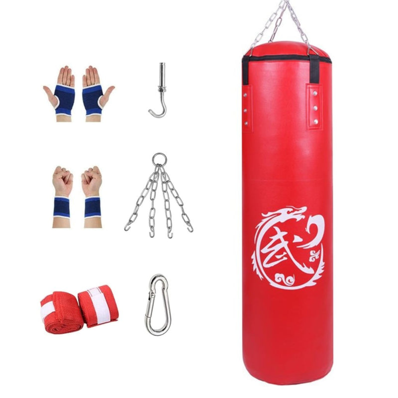Load image into Gallery viewer, Adult Heavy Duty Boxing Bags - Tear Free PU Leather Boxing Hanging Bag with Metal Set for Men Women Muay Thai MMA Taekwondo Home Gym Training Kickboxing Bag Set - happygetfit.com
