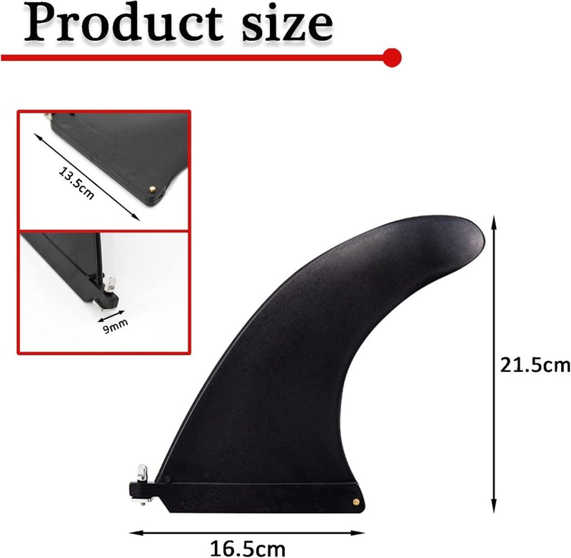 Bild im Galerie-Viewer laden, Afneembare SUP middenvin 21,5 x 16,5 cm met schroef zwart – surfboard vin – paddleboard accessoires - happygetfit.com
