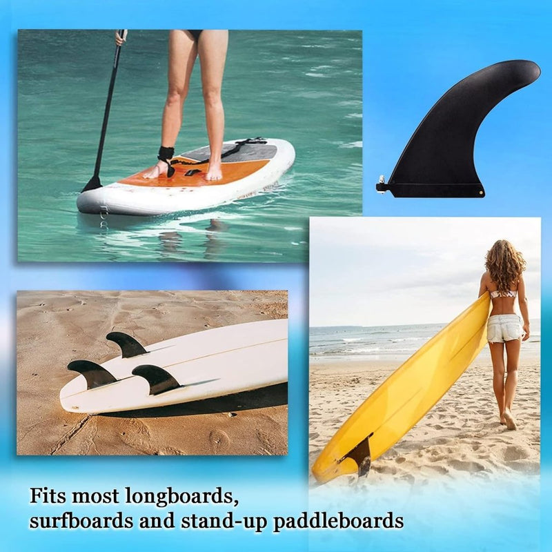 Bild im Galerie-Viewer laden, Afneembare SUP middenvin 21,5 x 16,5 cm met schroef zwart – surfboard vin – paddleboard accessoires - happygetfit.com
