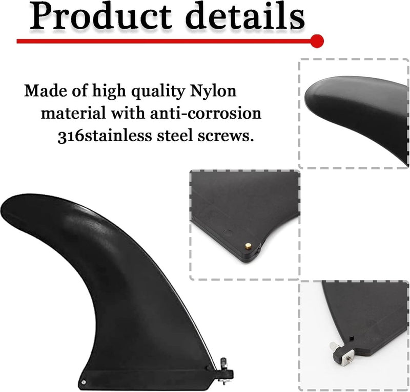 Bild im Galerie-Viewer laden, Afneembare SUP middenvin 21,5 x 16,5 cm met schroef zwart – surfboard vin – paddleboard accessoires - happygetfit.com
