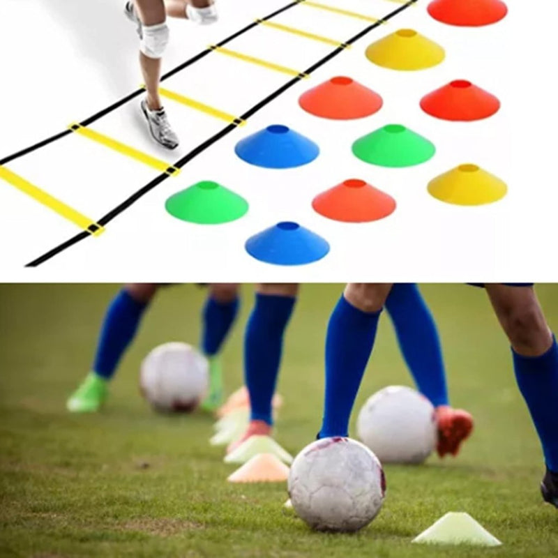 Załaduj obraz do przeglądarki galerii, Agility ladder 6 meter met 12 sporten en 10 pionnen – coördinatieladder – snelheidstraining - happygetfit.com
