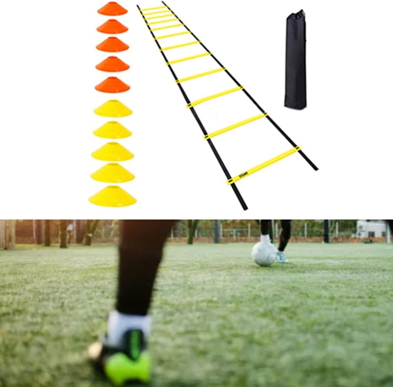 Załaduj obraz do przeglądarki galerii, Agility ladder 6 meter met 12 sporten en 10 pionnen – coördinatieladder – snelheidstraining - happygetfit.com
