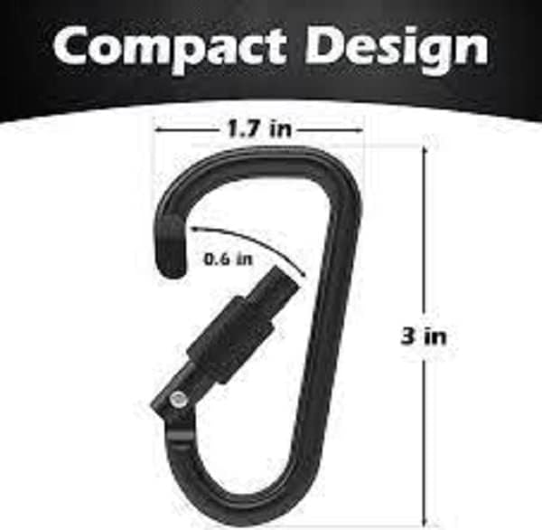 Load image into Gallery viewer, Aluminum Carabiner w/Lock 3 Inch | D Shape Heavy Duty Buckle | Small Carabiner Clip, Key Ring, Backpack Clip - happygetfit.com
