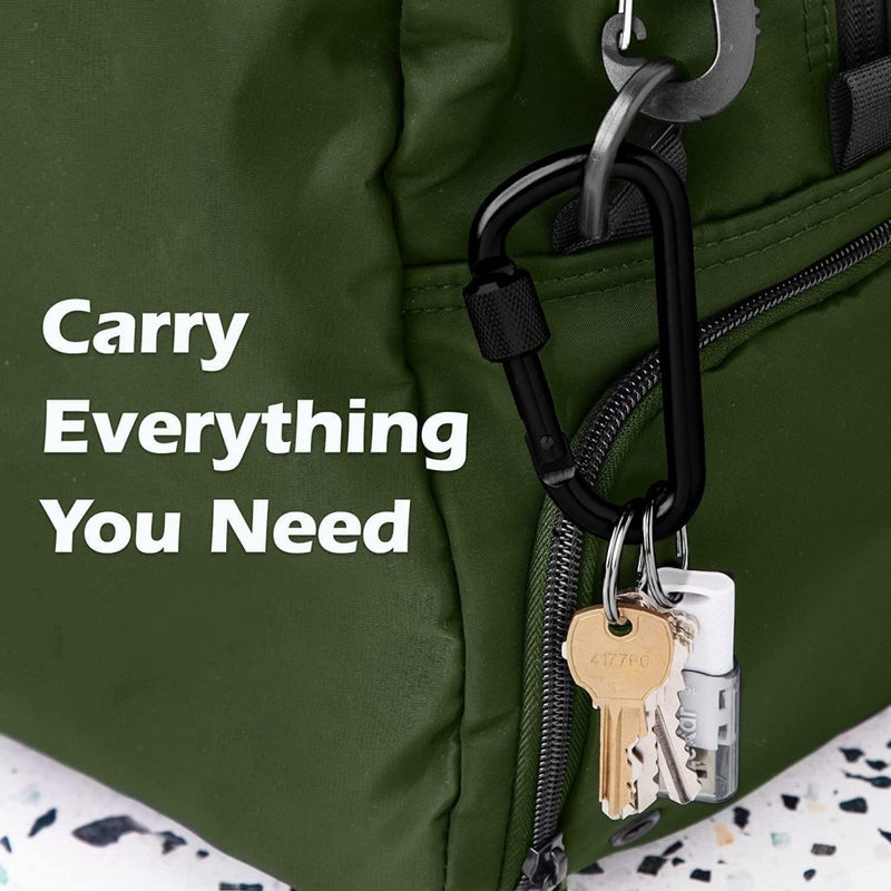 Load image into Gallery viewer, Aluminum Carabiner w/Lock 3 Inch | D Shape Heavy Duty Buckle | Small Carabiner Clip, Key Ring, Backpack Clip - happygetfit.com
