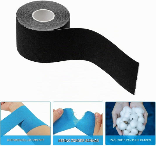 Antislip katoenen sporttape 5 m x 5 cm (1 rol) - Zelfklevende gripband & sporttaping - Griptape tennisracket & aerial hoop - happygetfit.com