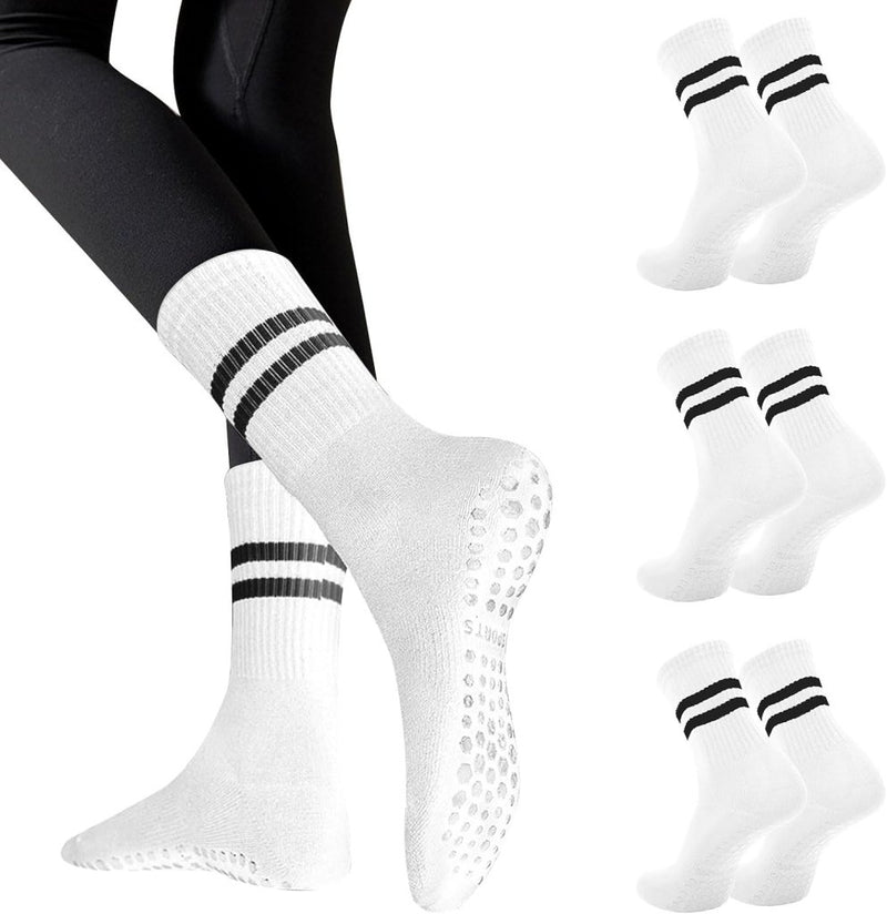 Chargez l'image dans la visionneuse de la galerie, Antislip pilatessokken dames set van 3 paar - happygetfit.com

