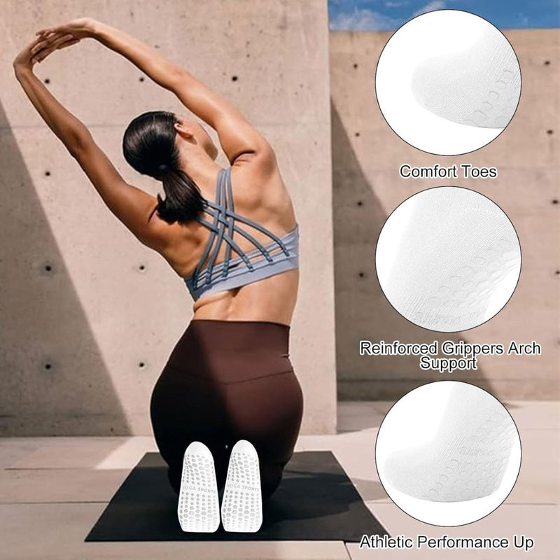 Chargez l'image dans la visionneuse de la galerie, Antislip pilatessokken dames set van 3 paar - happygetfit.com
