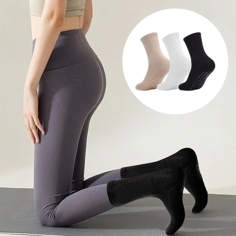 Chargez l'image dans la visionneuse de la galerie, Antislip pilatessokken dames set van 3 paar - happygetfit.com

