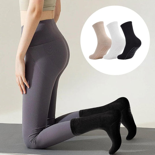 Antislip pilatessokken dames set van 3 paar - happygetfit.com