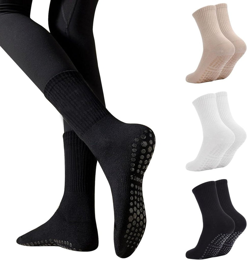 Chargez l'image dans la visionneuse de la galerie, Antislip pilatessokken dames set van 3 paar - happygetfit.com
