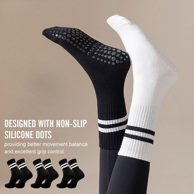Chargez l'image dans la visionneuse de la galerie, Antislip pilatessokken dames set van 3 paar - happygetfit.com
